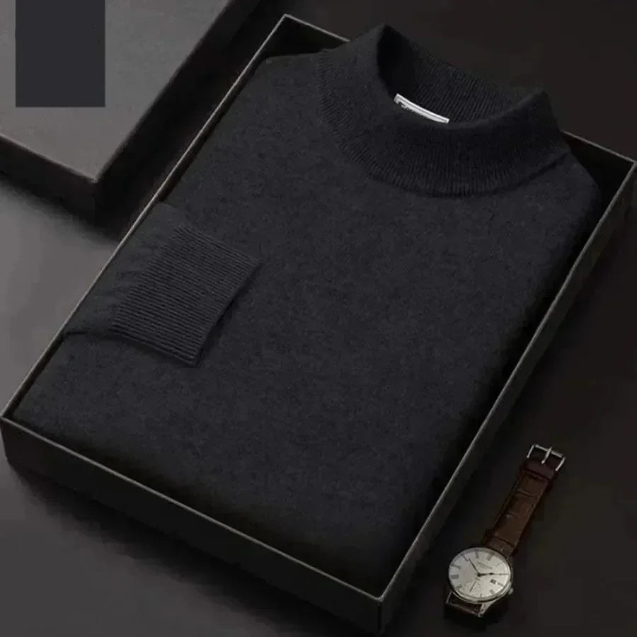 Suéter Masculino de Lã Gola Alta — Inverno