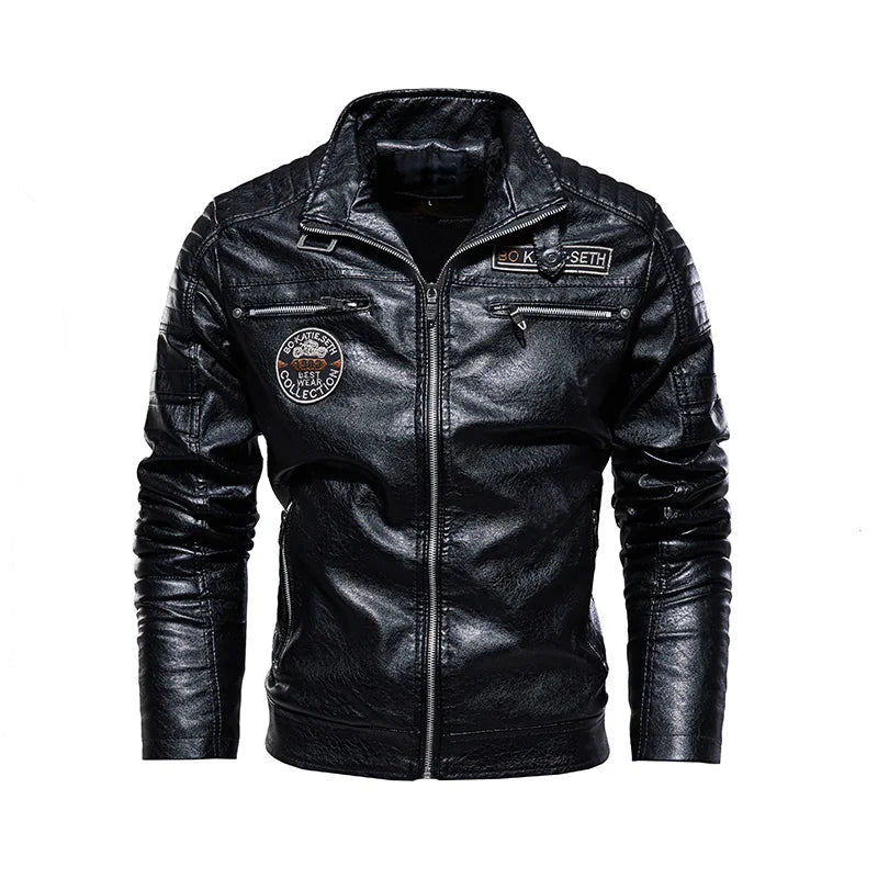 Jaqueta Masculina de Couro Motociclista