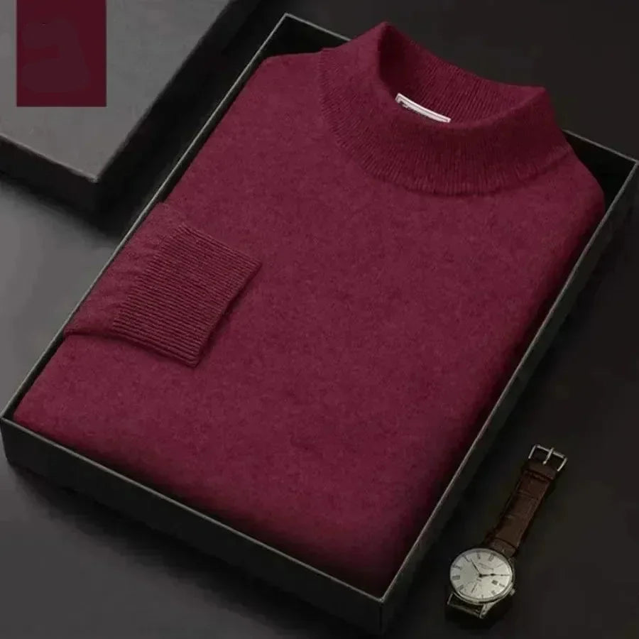 Suéter Masculino de Lã Gola Alta — Inverno