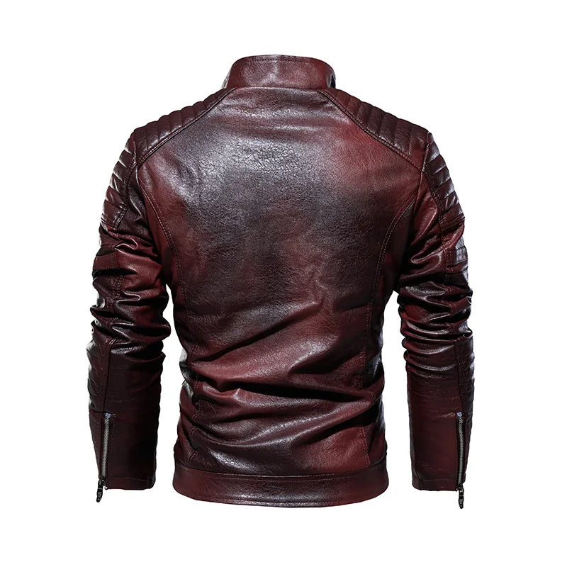 Jaqueta Masculina de Couro Motociclista