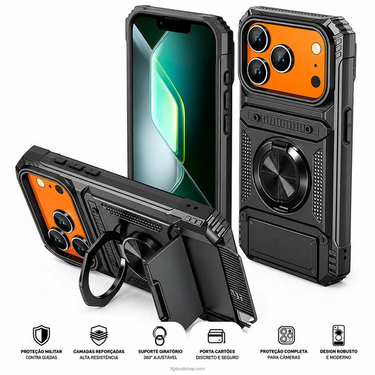 TitanCaseXploud® – Capa Militar Antiqueda com Porta-Cartões para iPhone