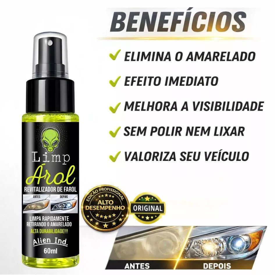 Revitalizador de Farol Premium + Brinde Grátis HOJE🔥 – Remove Amarelado e Fosco
